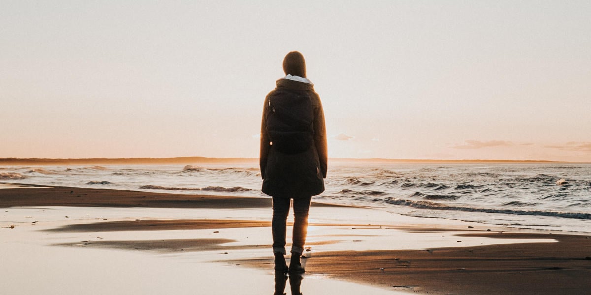 woman sightseeing in the sea