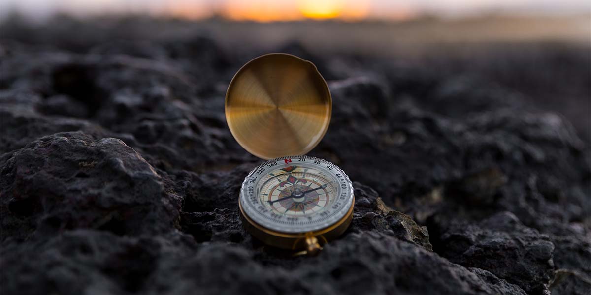 compass on the ground