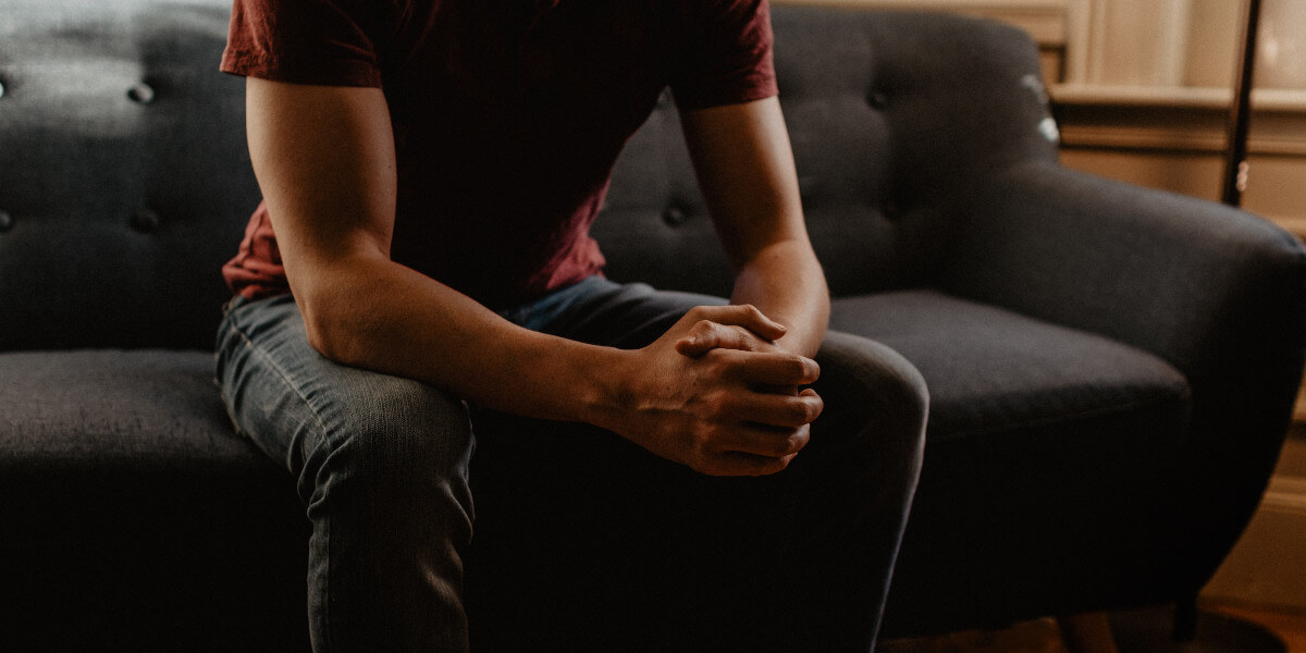 A man sitting alone