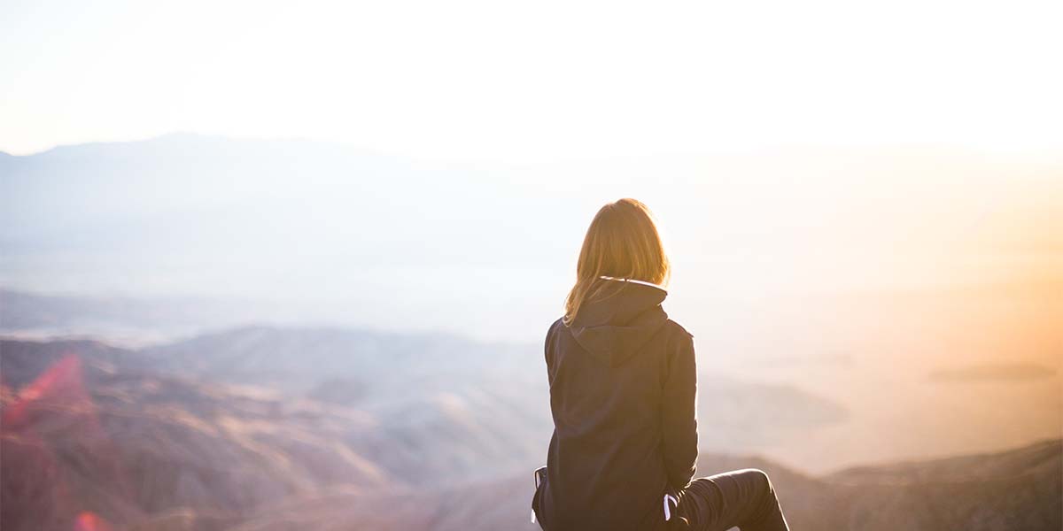 woman enjoying the solitude