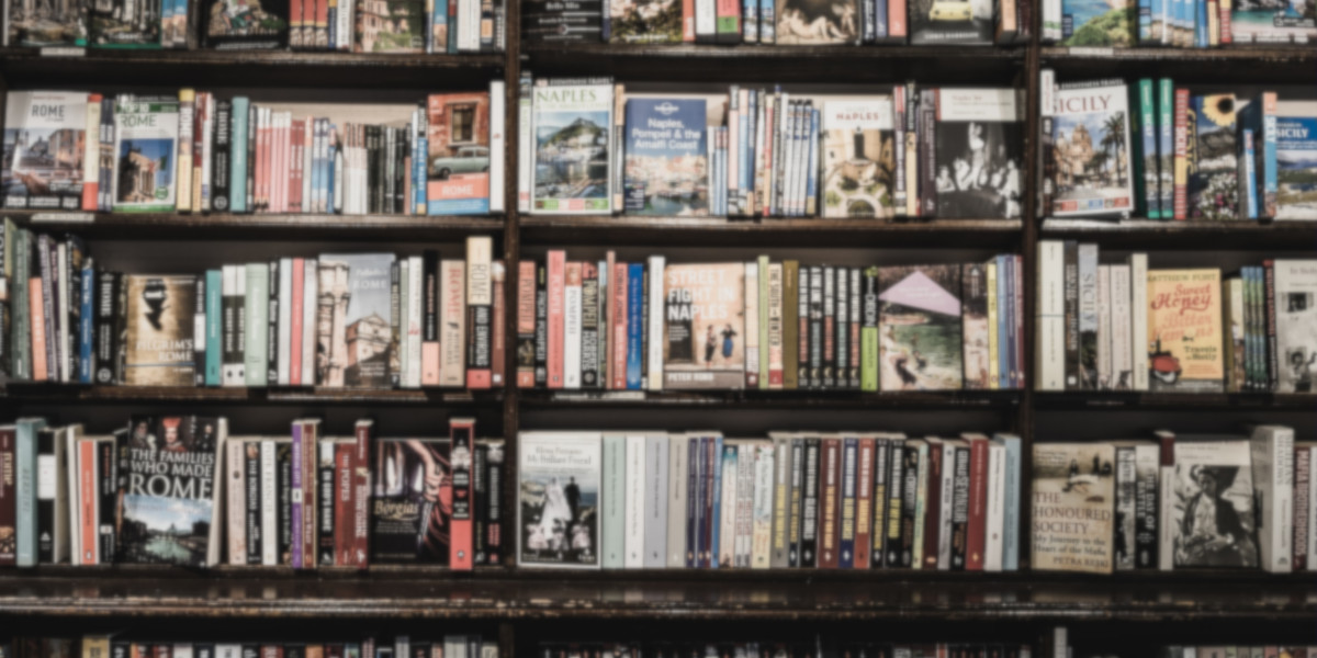 Books on a shelf.