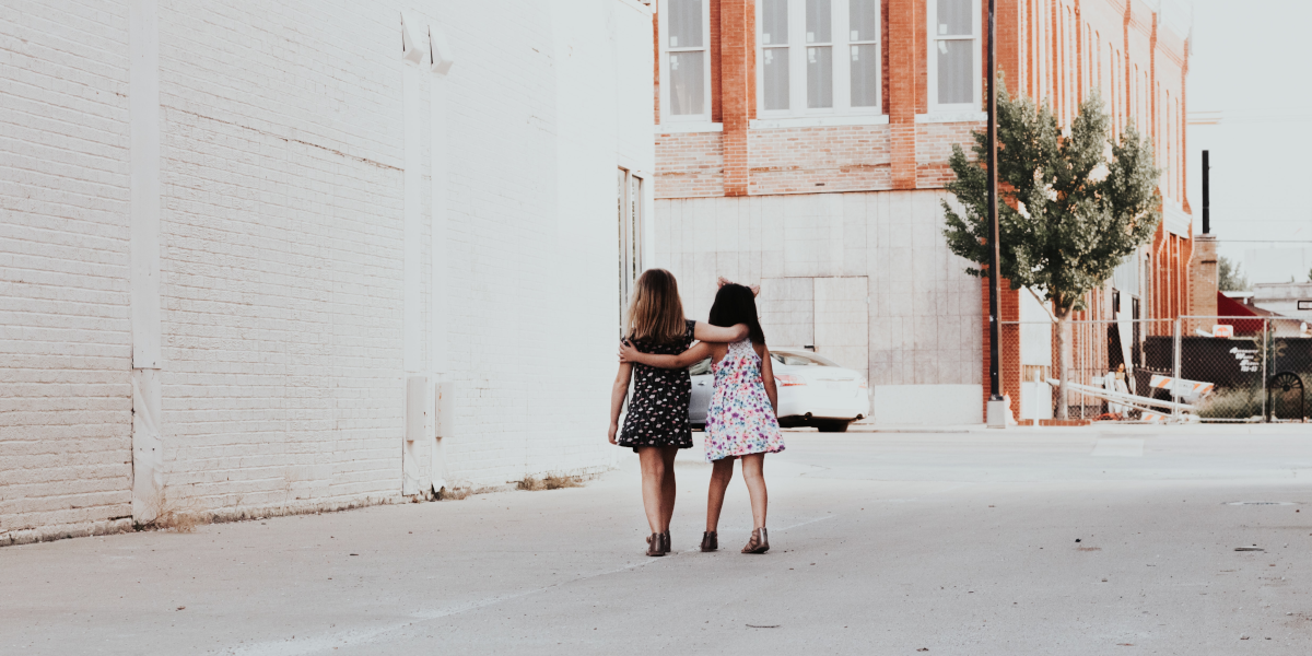 a young girl with her friend